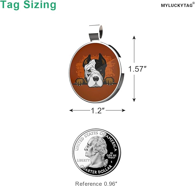 MYLUCKYTAG QR Code Pet ID Tags Dog Tags - Pet Online Profile - Scan QR Receive Instant Pet Location Alert Email
