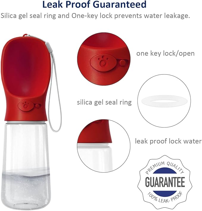 WePet Portable Dog Water Bottle with Food Container, 19 OZ + 6 OZ, Leak Proof Puppy Water Dispenser with Drinking Feeder for Pets Outdoor Walking, Hiking, Travel, Food Grade Plastic