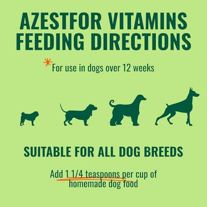 Homemade Dog Food Supplement Dog Vitamins Made in USA Add to Holistic Whole Food Diets Raw BARF All Breeds Puppy Adult 16oz Powder