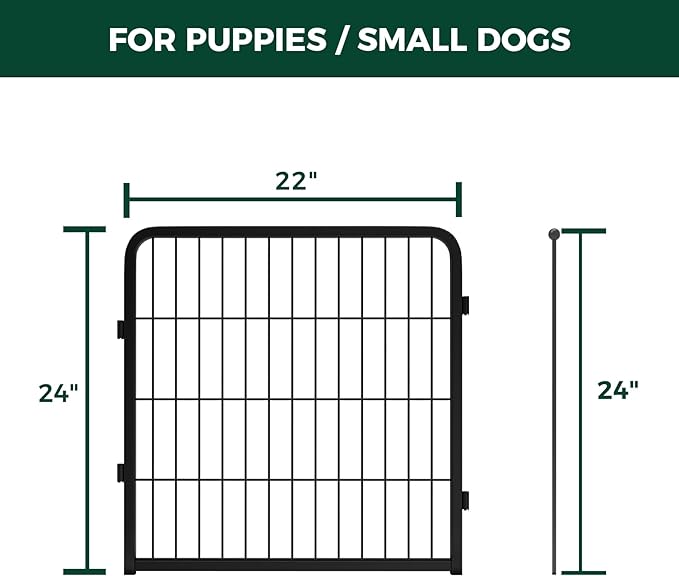 FXW Homeplus Dog Playpen Designed for Indoor Use, 24" Height for Puppy and Small Dogs, BlackāPatented