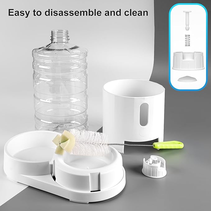 CZPET 4L Pet Water Dispenser (with special cleaning brush) without Electricity Unplugged Automatic Water Bowl Dispenser Gravity Water Dispenser for Cats Water Self Feeder Dog Fountain