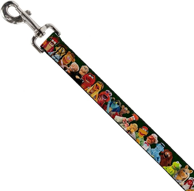 Buckle-Down Dog Leash Muppets 20 Character Group Pose Greens 6 Feet Long 1.0 Inch Wide, Multicolor (DL-6FT-WDY281)