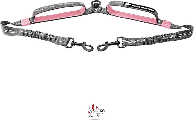 Exquisite Double Dog Leash for Small Dogs | Two Dog Leash Coupler | 2 Way Dog Leash | Double Hook Dog Leash | Dual Dog Leash Tangle Free Medium Dogs | Split Dog Leash | 2 Point Control Dog Leash