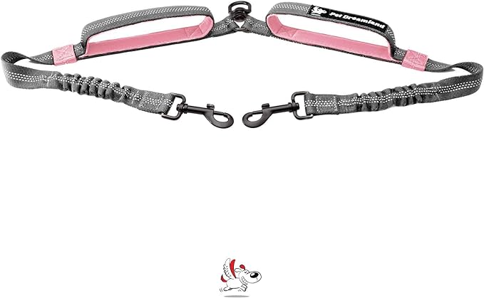 Exquisite Two Dog Leash Splitter | Double Dog Leash for Large Dogs Heavy Duty | No Tangle 2 Dog Leash Coupler | Dual Dog Leash Attachment | Retractable Dual Leashes for 2 Dogs