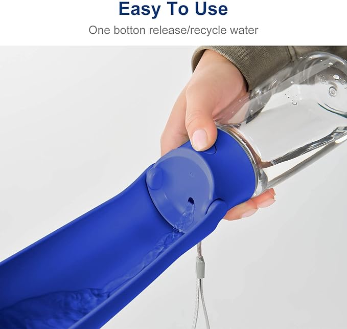 WePet Foldable Portable Dog Water Bottle Puppy Water Dispenser with Drinking Feeder, 12 OZ, High-temperature Resistant Leak Proof for Pets Outdoor Walking, Hiking, Travel, Food Grade Plastic BPA Free