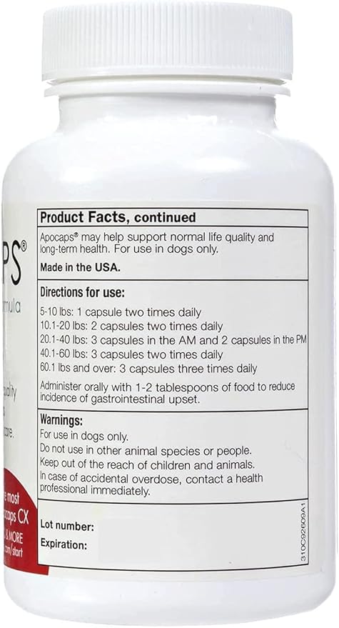 Apocaps CX Apoptogen Formula for Dogs, 90 Count (Pack of 1)