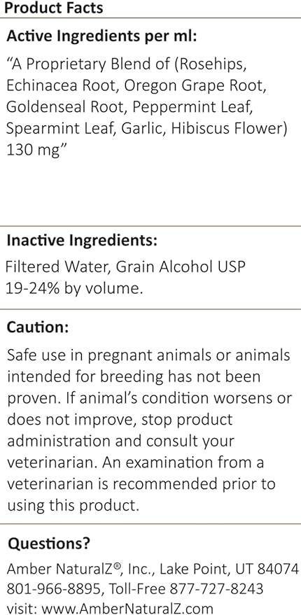 Amber NaturalZ ProTummy Stomach Comfort Herbal Blend for Dogs, Bird, Guinea Pigs, and Rabbits | Herbal Supplement for Occasional Upset Stomach | 1 Fluid Ounce Glass Bottle | Manufactured in The USA