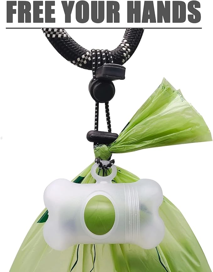 Bag Dispenser Dog Poop Bags Holder Dog Waste Bags Dispenser with Leak-Proof Green Poop Bags for Leash On The Go for Walking Dogs Outdoor (1 Holder 135 Bags, Clear)