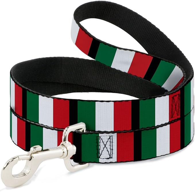 Dog Leash Italy Flags 4 Feet Long 1.0 Inch Wide