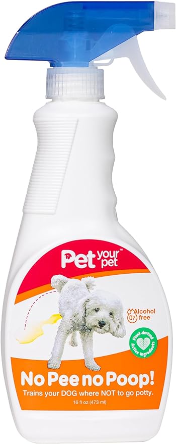 No Pee No Poop Dog Potty Training Spray, 16 Fl Oz – Non-Toxic Dog Spray to Prevent Peeing and Pooping – Natural No Marking Scent Spray - Stops Dogs Peeing Indoors/Outdoors