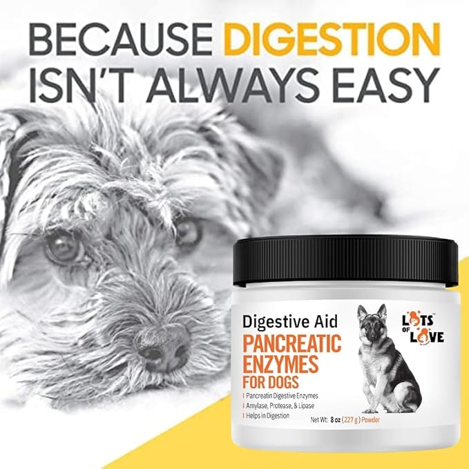Pancreatic Digestive Enzymes for Dog & Cat (8 Oz Powder) - Thomas Labs Bio Case Earlier - Good Support for EPI - Lots of Love Pet Products