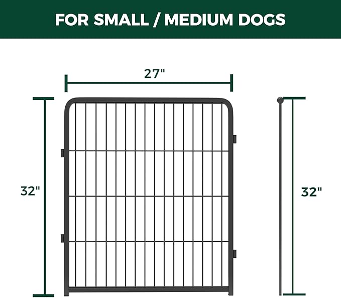 FXW Homeplus Dog Playpen Designed for Indoor Use, 32" Height for Medium Dogs, BlackāPatented