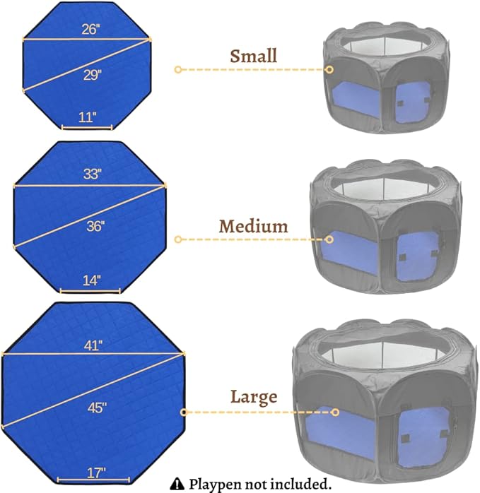 Dog Playpen Mat Pee Pad for Puppy Cat Octagon Shape Non-Slip Washable Whelping Pads Leakproof Potty Training Pads Reusable Absorption Pet Cage Liner