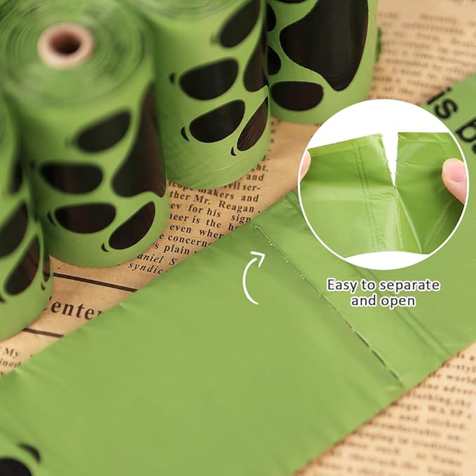 Dog Poop Bags Rolls, Poop Bags for Dogs, Dog Poop Bag Holder for Leash, 150 Count with 1 Pack Dispenser, Dog Bags for Poop, Unscented 10 Refill Rolls, 9" X 13" Thick Dog Waste Bags by PobbY