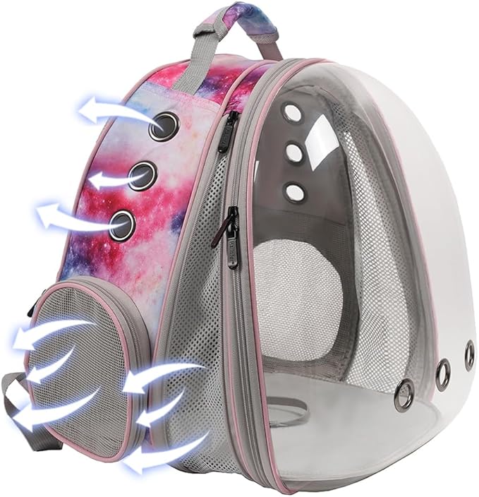 Front Expandable Cat Backpack Carrier, Fit up to 20 lbs, Space Capsule Astronaut Bubble Window Backpack for Large Fat Cat and Small Puppy