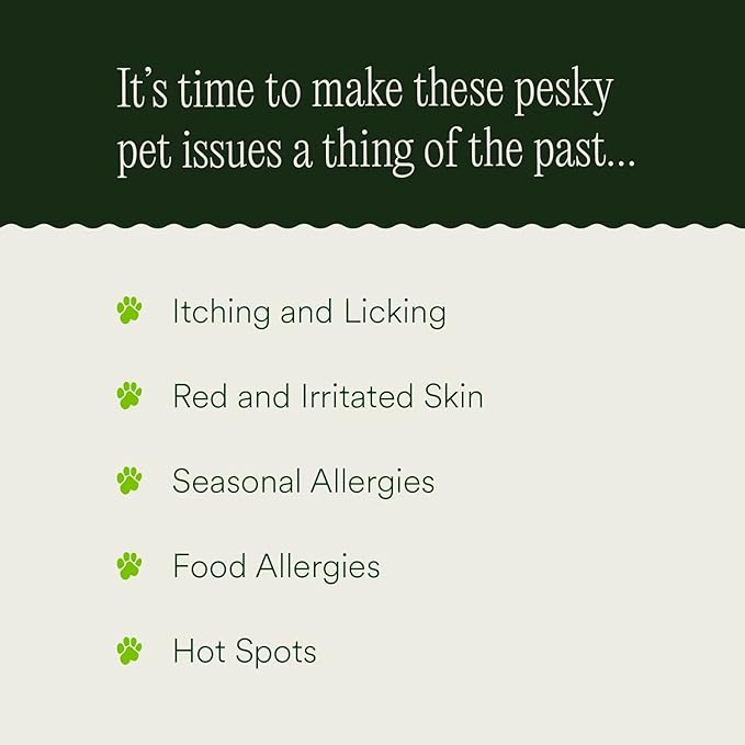 pawTree Natural Allergy Support Plus for Dogs-Ideal for Itching, Irritated Skin, Seasonal and Food Allergies, Hot Spots. Supplement your pet will love. Small Chews for Pets - 60 Count (Large)