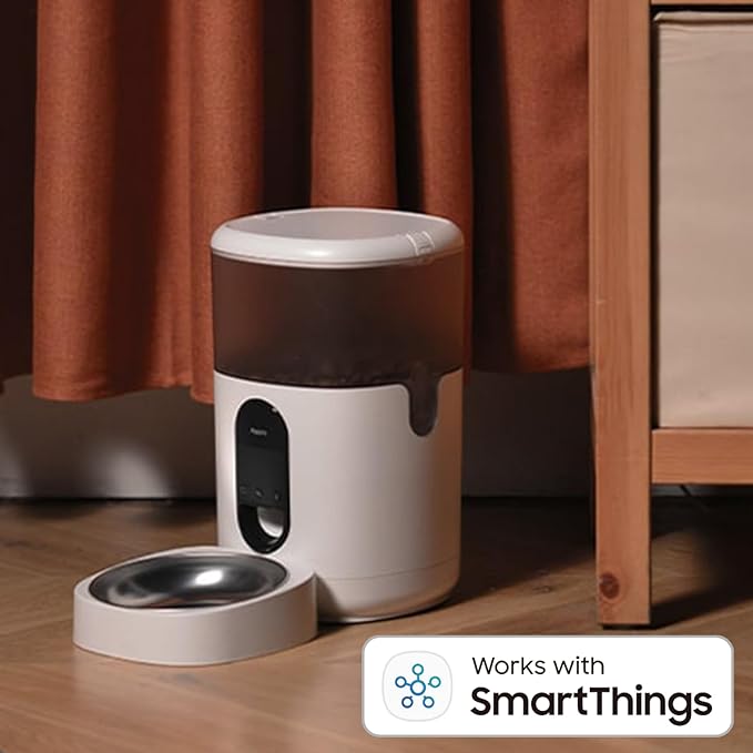 Aqara Smart Pet Feeder C1, REQUIRES AQARA Zigbee 3.0 HUB, Automatic Feeder for Cats and Dogs, Auto Cat Food Dispenser with APP Control, Can be Controlled by Google, Alexa, Siri, Works with SmartThings