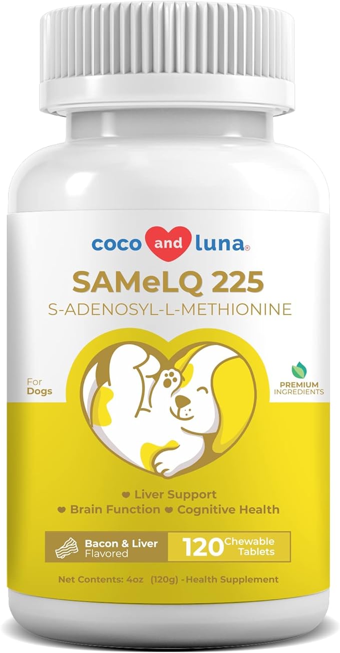SAMe for Dogs - S-Adenosyl-L-Methionine, Liver Supplements for Dogs - Brain Supplement for Dogs, Promotes Cognitive Support, Liver Support Supplement