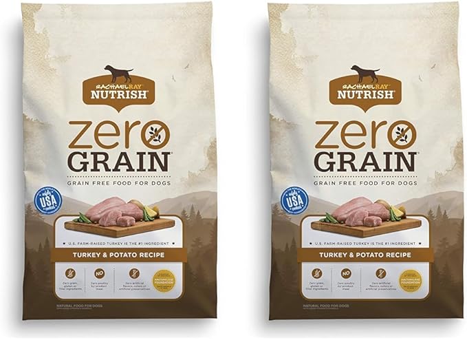 Rachael Ray Nutrish Zero Grain Natural Dry Dog Food, Turkey & Potato Recipe, 6 Pounds, Grain Free (Pack of 2)