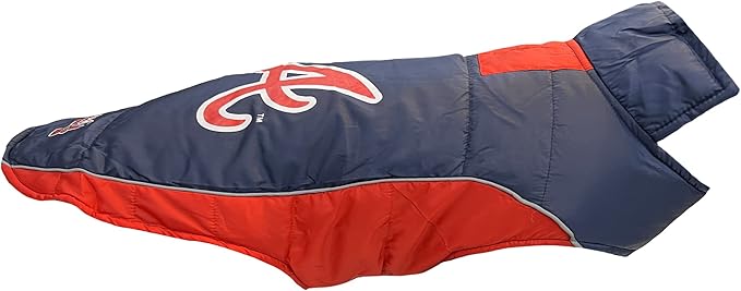 Pets First MLB Atlanta Braves Puffer Vest for Dogs & Cats, Size Small. Warm, Cozy, and Waterproof Dog Coat, for Small and Large Dogs/Cats. Best MLB Licensed PET Warming Sports Jacket (BRV-4081-SM)