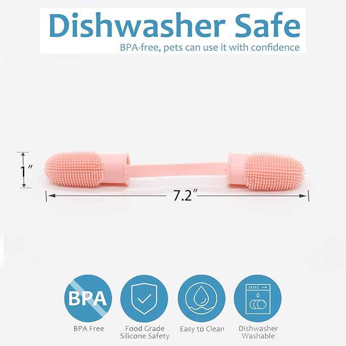 Dog Toothbrush Kit, 6Pack Dog Finger Toothbrush for Dog Teeth Cleaning&Dog Dental Care, Cat Toothbrush Dog Tooth Brush Puppy Toothbrush Pet Toothbrush (Pink (6-Pack))