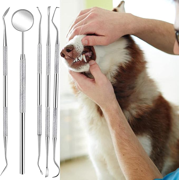 Teeth Cleaning Kit Dog Plaque Tartar Remover Tools Pet Dental Tooth Scaler and Scraper Silicone Finger Toothbrush for Puppy Cats Tooth Pick Stone Remover Dogs Oral Care Hygiene Cleaning Tools (12Pcs)