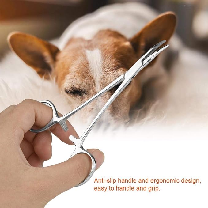 Pet Dog Cat Ear Hair Tweezers, Professional Stainless Steel Dogs Ear Hair Cleaning Clamp Ear Hair Remover Dog Grooming Tools Pet Dog Trimmer Accessories (SMALL)