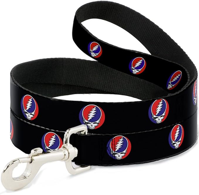 Buckle-Down Pet Leash - Steal Your Face Repeat Black/Color - 4 Feet Long - 1/2" Wide