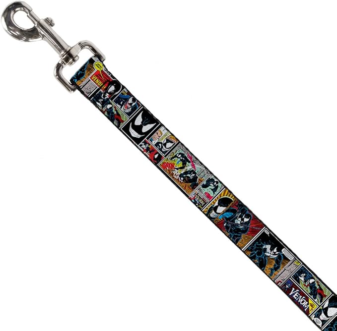 Buckle-Down Dog Leash Venom Comic Book Panels 4 Feet Long 0.5 Inch Wide, Multicolor (DL-WVN007-N)