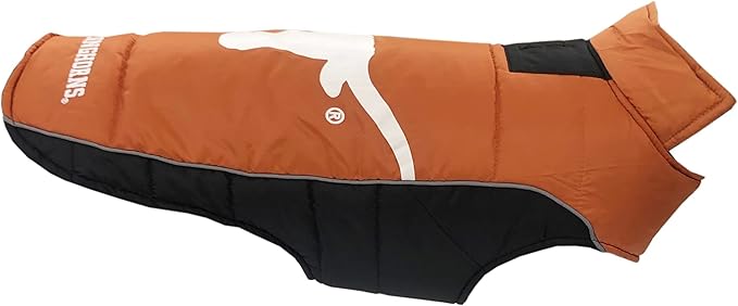 Pets First Collegiate Texas Longhorns Puffer Vest for Dogs & Cats. Size Large. Warm, Cozy, and Waterproof Dog Coat, for Small and Large Dogs/Cats.