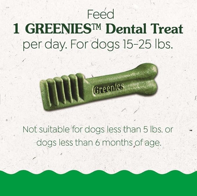 Greenies Puppy Petite Size Natural Dental Dog Treats, 6 oz. Pack (10 Treats)