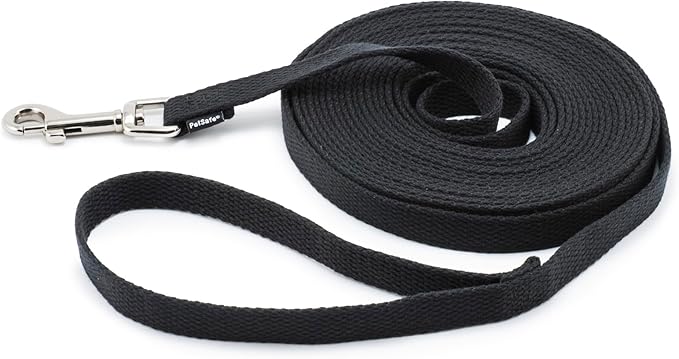 PetSafe Cotton Dog Training Lead - Great for Small, Medium and Large Breeds - 30 ft, 5/8" x 30', Black