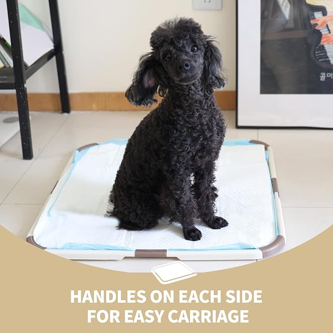 PAWISE Puppy Pads/Dog Pads Holder,Foldable Pee Pad Holder for Dogs,Portable Puppy Pad Holder,Indoor Dog Potty Tray for Dog Potty Training 20.8 x 20.8 inch