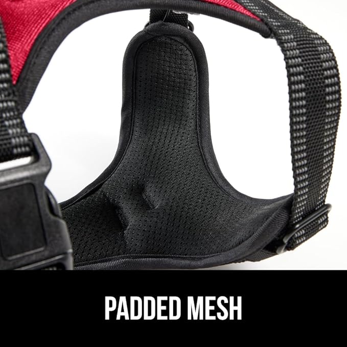Gorilla Grip No Pull Comfortable Durable Dog Harness with Handle, Pet Leash Clips on Chest or Back for Walking, Padded Mesh Pets Vest, Adjustable Reflective Straps, Puppy Training, Red