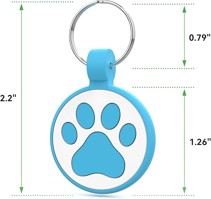 Personalized Dog Tag, Laser Engraving QR Code, Silicone Dog ID Tag, Pet Online Profile, Scan QR Code Send Location, Collar Harness Accessories (Medium to Large Breeds - 1.25", Blue)