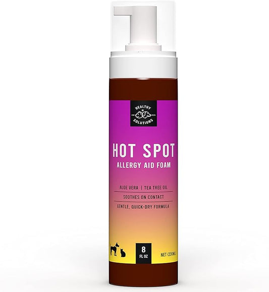 Hot Spot Treatment for Dogs - Anti Itch Foam Spray with Aloe Vera - Veterinarian Formulated Hotspot Formula - Quick-Dry Foam Eliminates Use for Cream & Gels - Made in USA