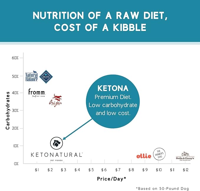 Ketona Salmon Recipe Adult Dry Dog Food, Natural, Low Carb (Only 5%), High Protein (46%), Grain-Free, The Nutrition of a Raw Diet with The Cost and Convenience of a Kibble; 24.2 lb