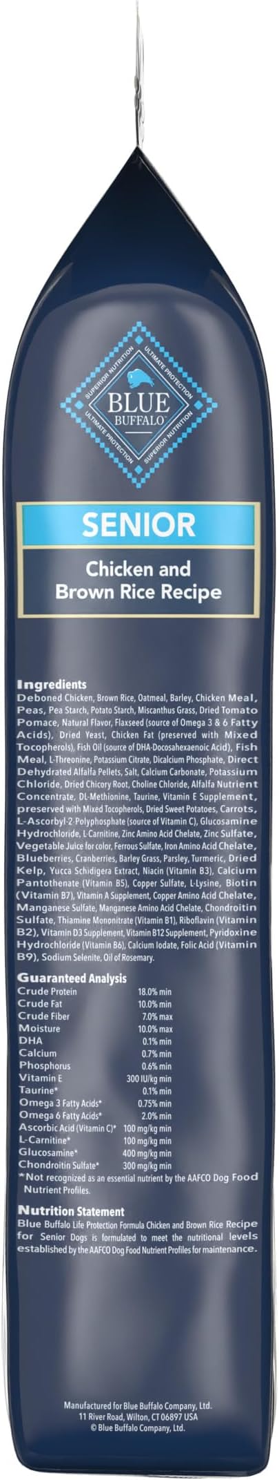 Blue Buffalo Life Protection Formula Natural Senior Dry Dog Food, Chicken and Brown Rice 15-lb