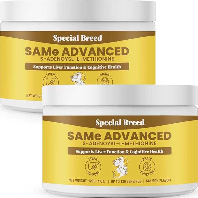 Same for Dogs - S-Adenosyl-L-Methionine, Same Advanced, Liver Support Supplement for Dogs, Brain and Cognitive Support, Sam e for Dogs (120 Grams, 2 Pack)
