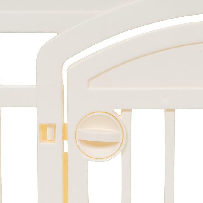 Amazon Basics - Round Dog Playpen, Pet Exercise Pen with Door, 24-Inches, 6 Panel, Beige