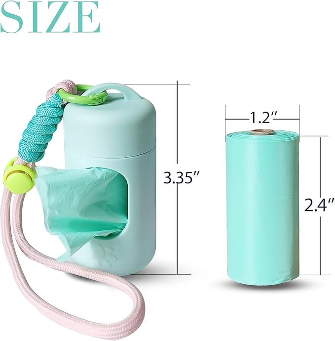 A&H ZIER Poop Bags Holder with Portable Colorful Lanyard, Soft-touch Dog Poop Bags Dispenser Dog Waste Bags, Compatible with any Dog Walking Accessories