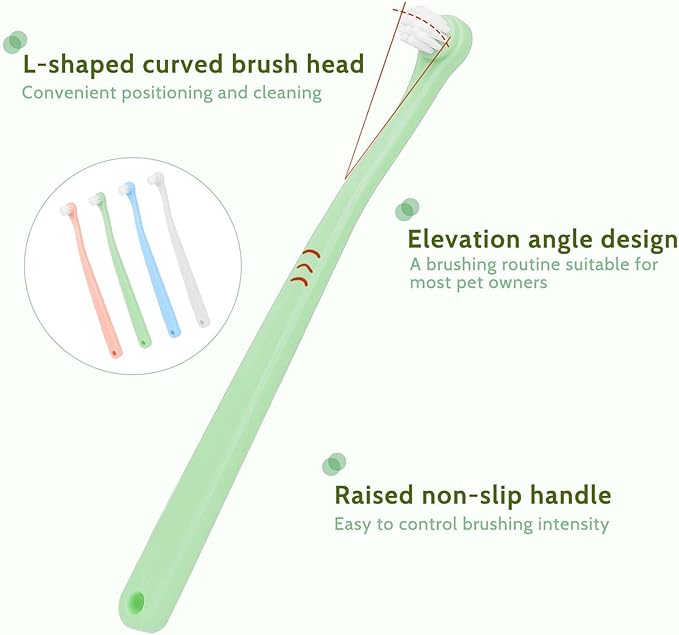 4 Pack Small Dog Toothbrush Pet Toothbrush Cat Tooth Brush Puppy Toothbrush Mini Head Soft Dog Cat Tooth Brush Deep Clean Kit for Puppy,Kitten,Small Dog & Cat,Portable Travel Friendly and Easy to Use