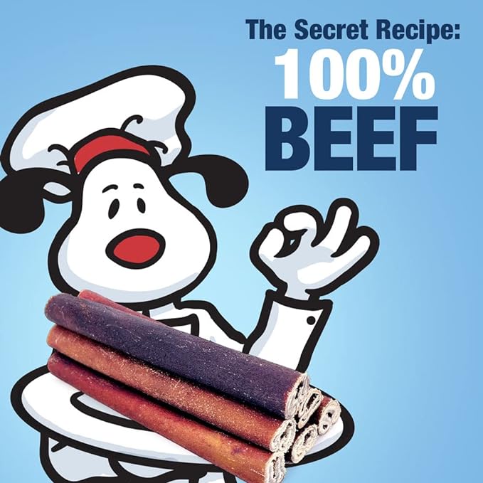 ValueBull Collagen Sticks, Beef Dog Chews, Super Jumbo 12 Inch, 200 Count BULK PACK - Natural & Safe, Single Ingredient, Rawhide-Free, Long Lasting, Healthy for Hips, Joints, Skin & Coat