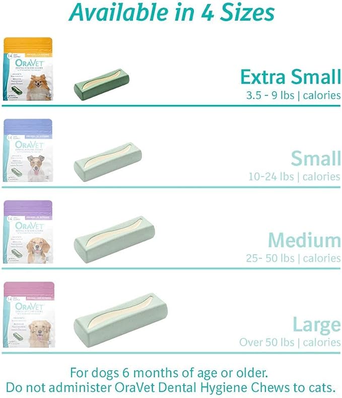 ORAVET Dental Chews for Dogs, Oral Care and Hygiene Chews (Large Dogs, Over 50 lbs.) Pink Pouch, 14 Count