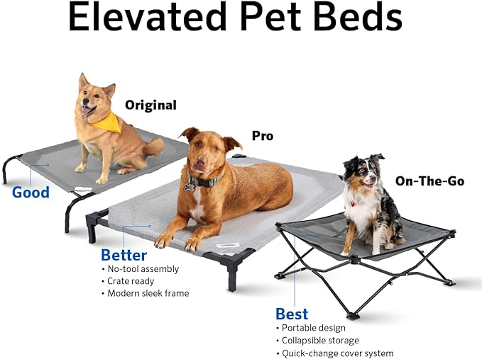 Coolaroo The Original Cooling Elevated Dog Bed, Indoor and Outdoor, Large, Nutmeg