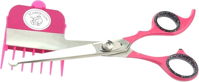 SCAREDY CUT Silent Pet Grooming Kit for Dog, Cat and all Pet Grooming - A Quiet Alternative to Electric Clippers for Sensitive Pets (Right-Handed Pink)