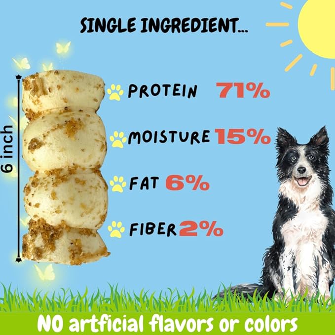 BULLYSTICKS & MORE 5-6" Beef Cheek Rolls for Dogs (Bully Bites Dusted - 3 Count) - Beef Cheek Bones for Dogs - Dog Parents Choice - Premium No Hide Rolls