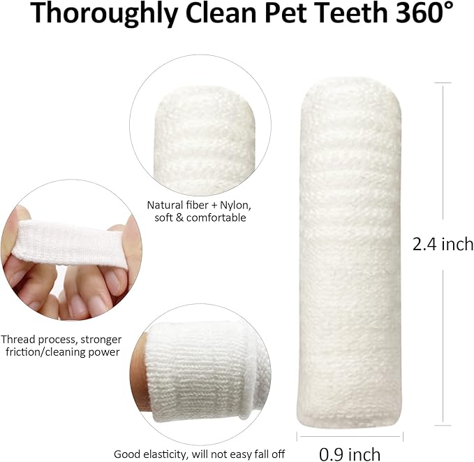 Dog Toothbrush Cat Toothbrush Fingers Toothbrushs for Dog Cat 8 Pack Dog Tooth Brushing Kit Teeth Cleaning, Suitable for Small Pets, Cat and Dog Dental Care, 1 Set for 2 Fingers, Includes 4 Sets