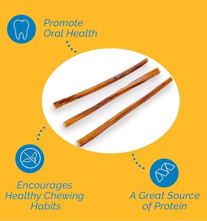 12 Inch Bully Stick for Dogs (1 Pound Bag) 100% Natural Bulk Chews for Dogs & Puppies - Beef Sticks for Small, Medium and Large Dogs