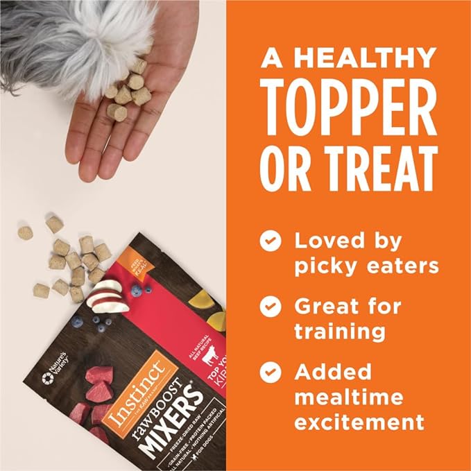 Instinct Freeze Raw Boost Mixers Freeze Dried Raw Dog Food Topper, Grain Free Freeze Dried Dog Food Topper | Multiple Sizes and Flavors 6 ounce (Pack of 1)